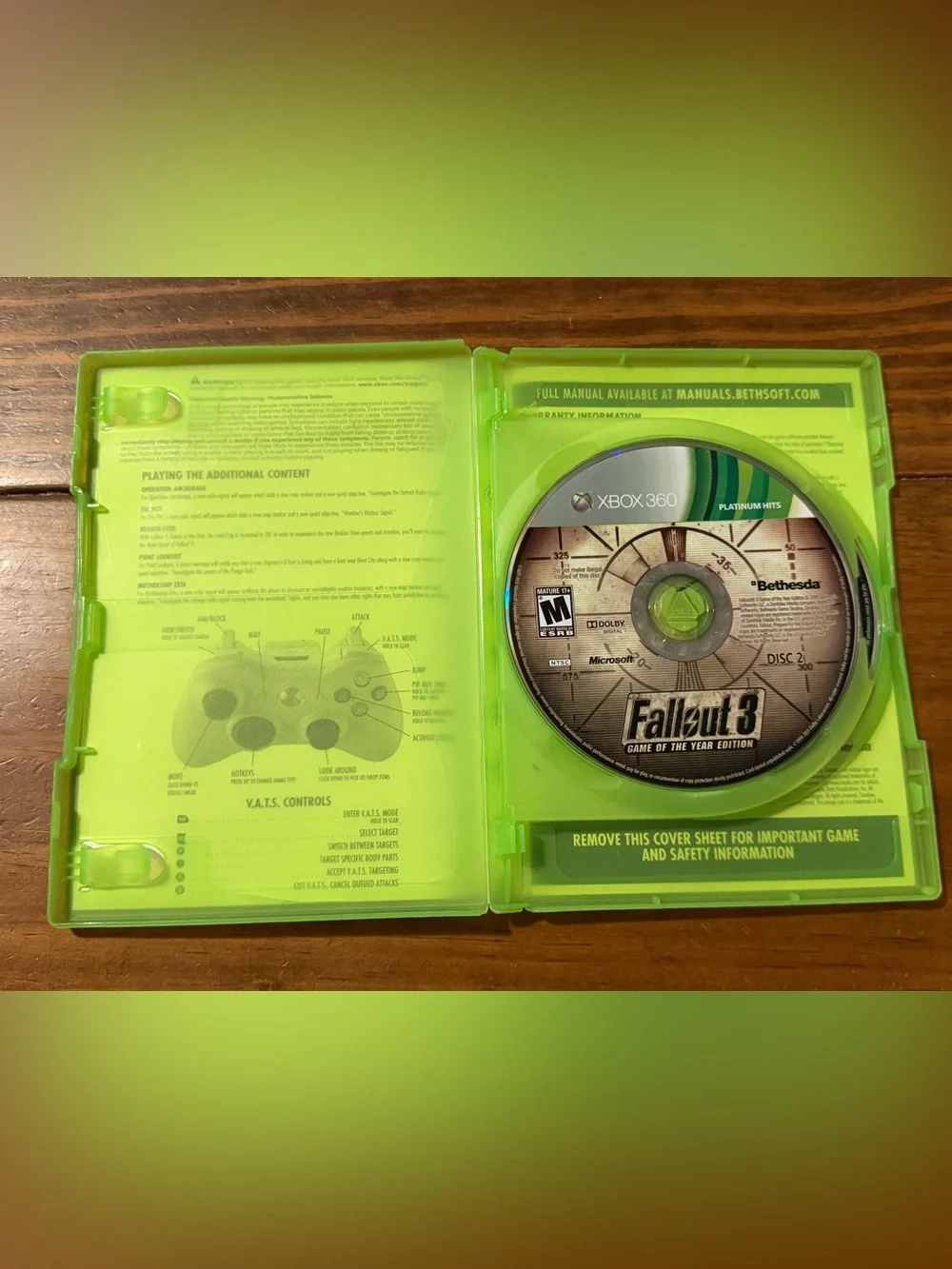 Fallout 3 Game of the Year Edition Xbox 360 Xbox1 Tested Works!